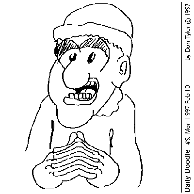 Doodleface: Big-eyed guy with folded hands
