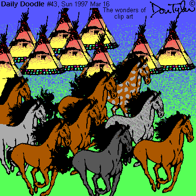 Horses and teepees--the wonders of clip art