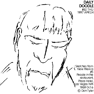 Bearded man looking down