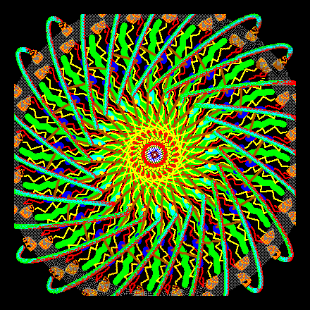 Yantra: Spiral of canes and zigzags