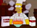 Homer burns cereal