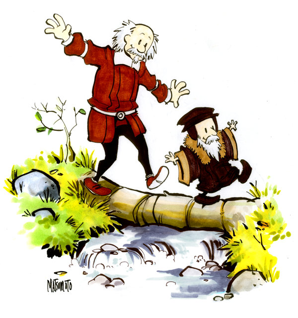 John Calvin and Thomas Hobbes by Spacecoyote