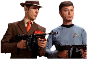 Spock and McCoy as mobsters