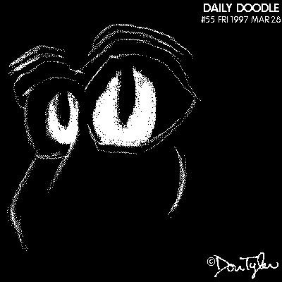 Doodleface, eyes in the dark