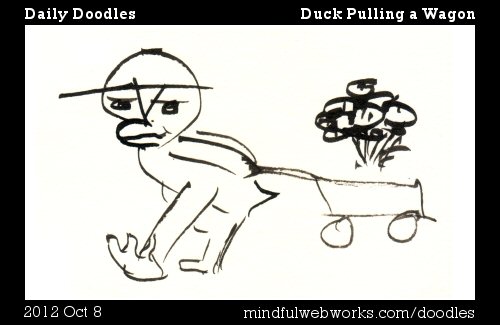 Duck Pulling a Wagon