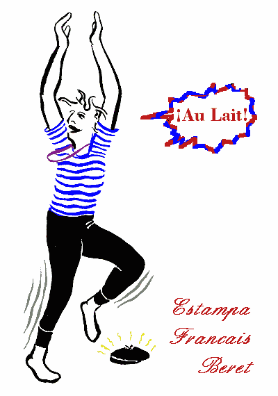 Estampa Francais Beret... ¡Au Lait!