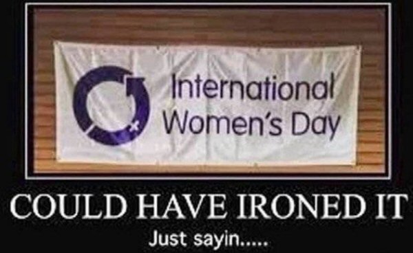Intl Women's Day banner needs ironing