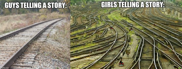 Men v Women telling a story