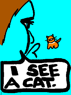 I see a cat.