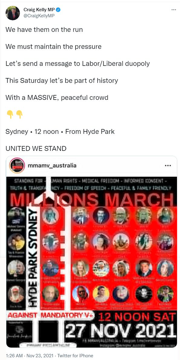 Sydney 5Mil March Against Mandatory Vaxx