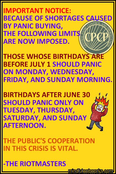 Panic Schedule Notice