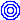 Three concentric azure blue circles