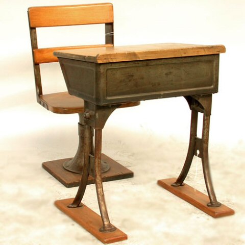 Schooldesk, old and heavy