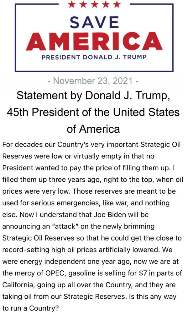 Trump statement