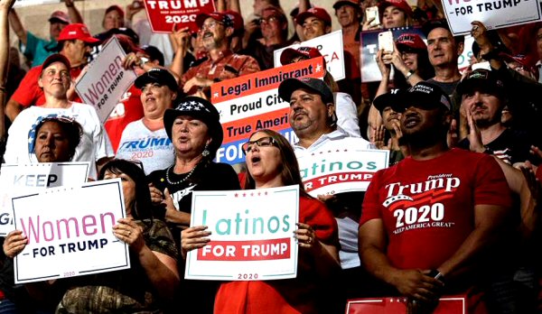 Mixed crowd at Trump Rally