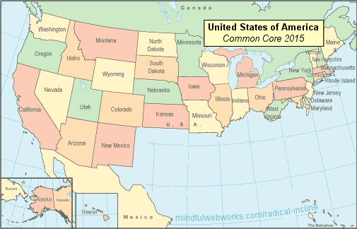 USA map - Common Core 2015